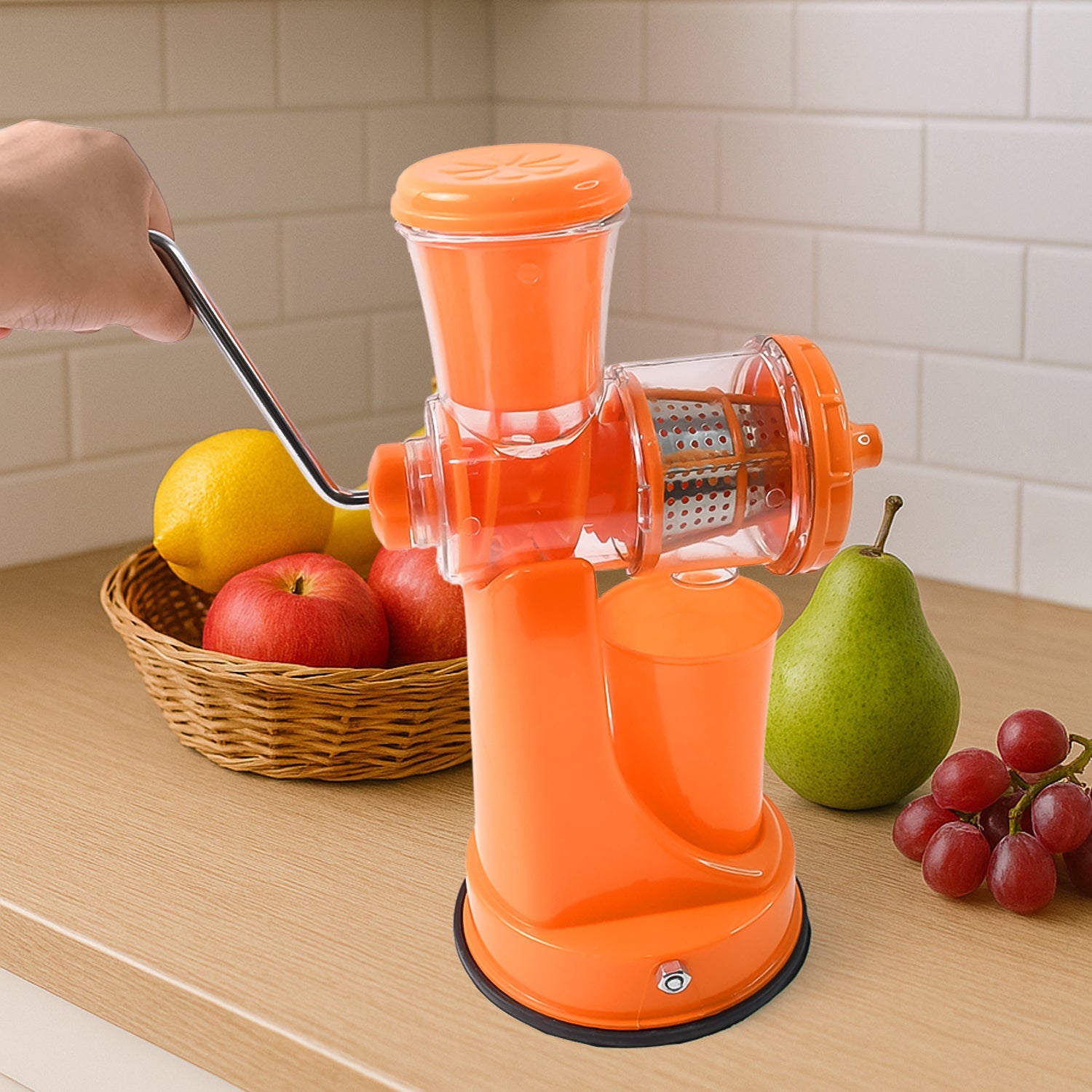 Manual Fruit Vegetable Juicer with Juice Cup and Waste Collector Manual Fruit Vegetable Juicer with Juice Cup and Waste Collector